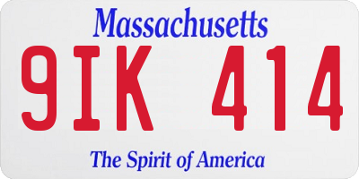 MA license plate 9IK414