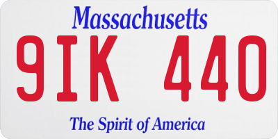 MA license plate 9IK440
