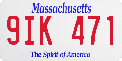 MA license plate 9IK471