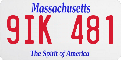 MA license plate 9IK481