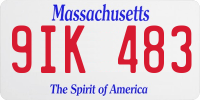 MA license plate 9IK483
