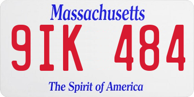 MA license plate 9IK484