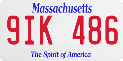 MA license plate 9IK486