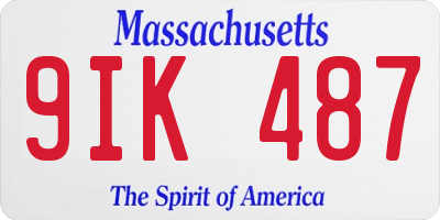 MA license plate 9IK487