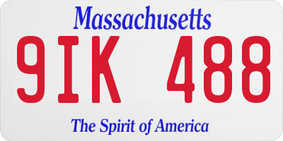 MA license plate 9IK488