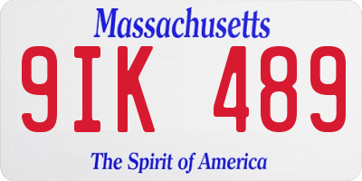 MA license plate 9IK489