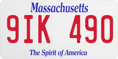 MA license plate 9IK490