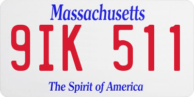 MA license plate 9IK511