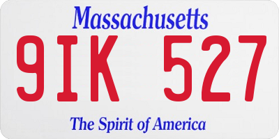 MA license plate 9IK527