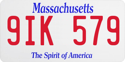 MA license plate 9IK579