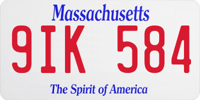 MA license plate 9IK584