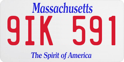 MA license plate 9IK591