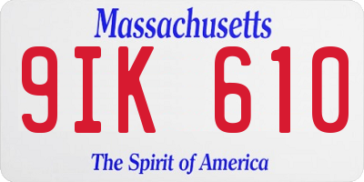 MA license plate 9IK610