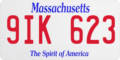 MA license plate 9IK623