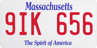 MA license plate 9IK656