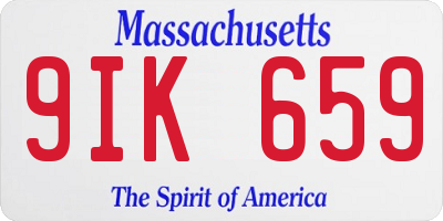 MA license plate 9IK659