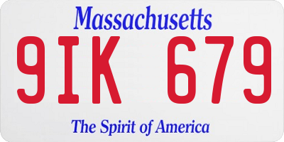 MA license plate 9IK679