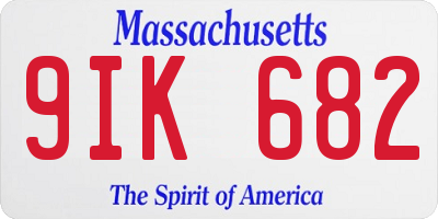 MA license plate 9IK682