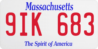 MA license plate 9IK683