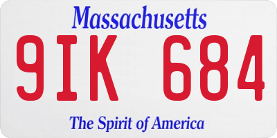 MA license plate 9IK684