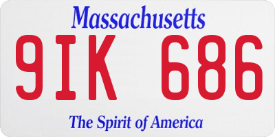 MA license plate 9IK686