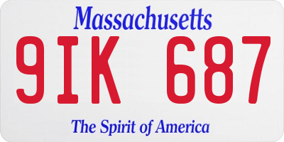 MA license plate 9IK687