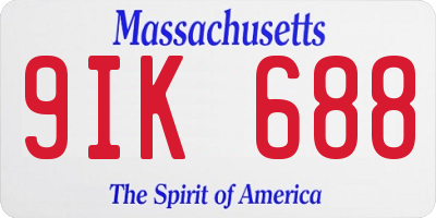MA license plate 9IK688