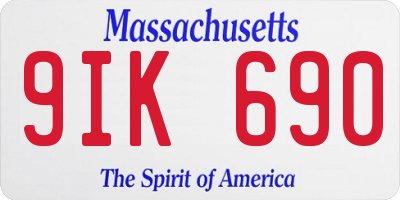 MA license plate 9IK690
