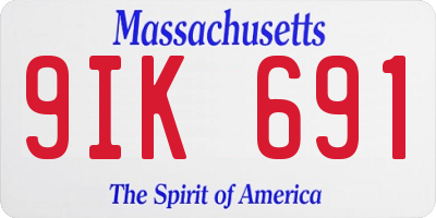 MA license plate 9IK691