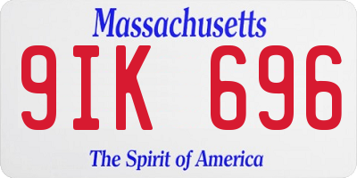 MA license plate 9IK696