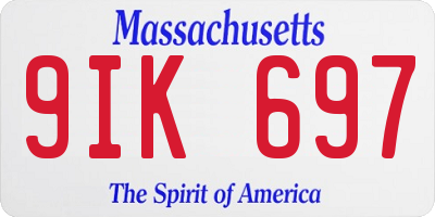 MA license plate 9IK697