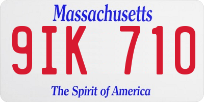 MA license plate 9IK710