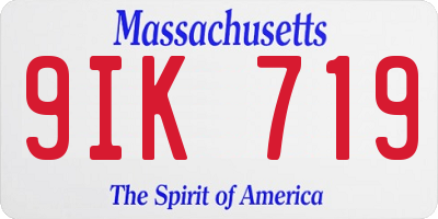 MA license plate 9IK719