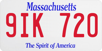 MA license plate 9IK720