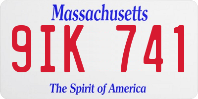 MA license plate 9IK741