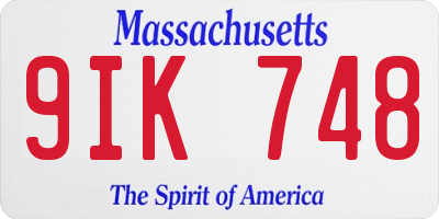 MA license plate 9IK748