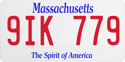 MA license plate 9IK779