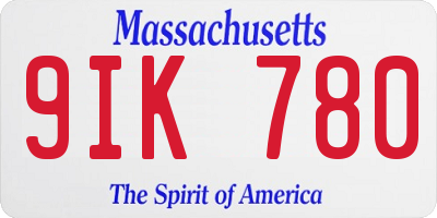 MA license plate 9IK780