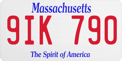 MA license plate 9IK790