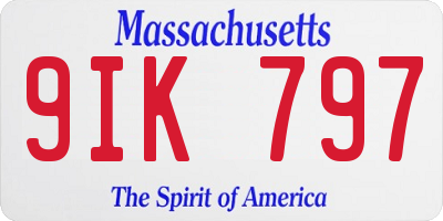 MA license plate 9IK797