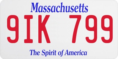 MA license plate 9IK799