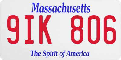 MA license plate 9IK806
