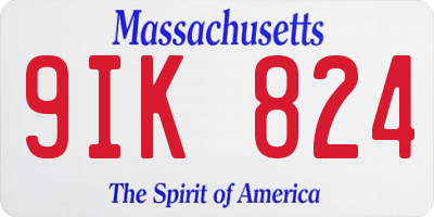MA license plate 9IK824