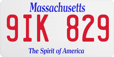 MA license plate 9IK829