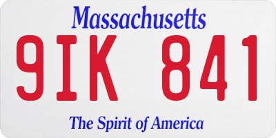 MA license plate 9IK841