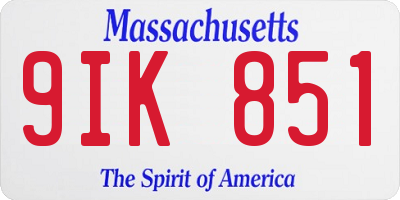 MA license plate 9IK851