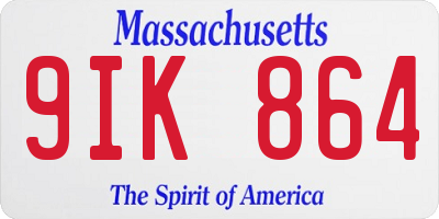 MA license plate 9IK864