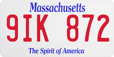 MA license plate 9IK872