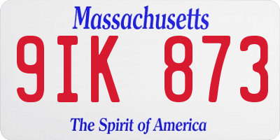 MA license plate 9IK873