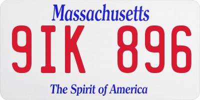 MA license plate 9IK896
